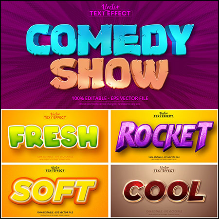 8款创意艺术字3D立体艺术字文本样式矢量模版53