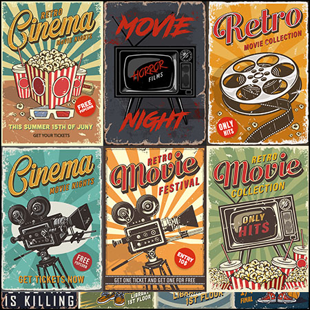 20款复古标牌生锈金属板风格竖版横版海报蚂蚁素材网矢量素材精选