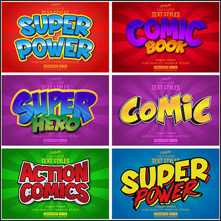 8款创意艺术字3D立体艺术字文本样式矢量模版56