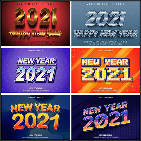 6款创意艺术字3D立体艺术字文本样式矢量模版57