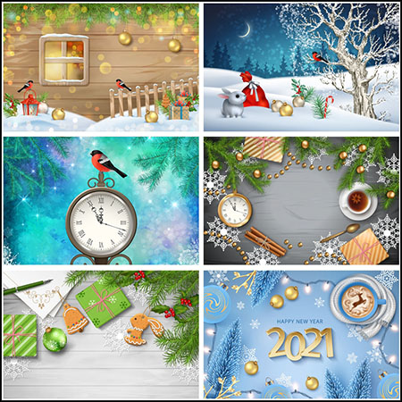 6款圣诞节海报横幅背景蚂蚁素材网矢量模板精选