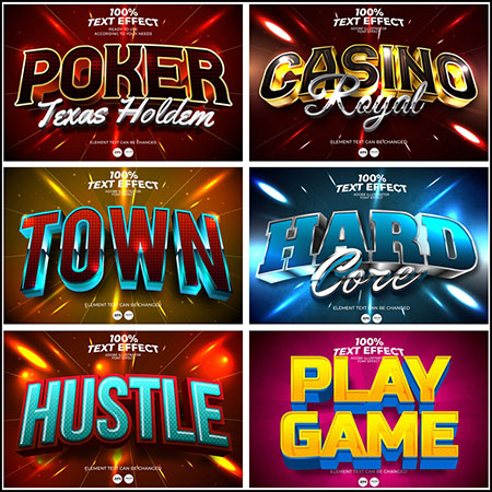 6款创意艺术字3D立体艺术字文本样式矢量模版58