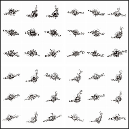 55款抽象欧式花纹花卉蚂蚁素材网矢量插图精选