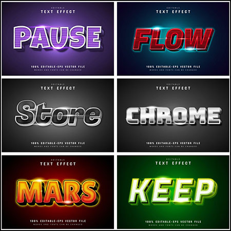 7款创意艺术字3D立体艺术字文本样式矢量模版61