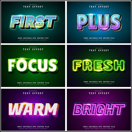 7款创意艺术字3D立体艺术字文本样式矢量模版62