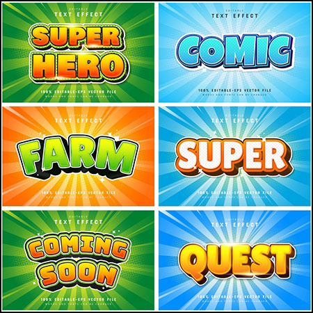 7款创意艺术字3D立体艺术字文本样式矢量模版63