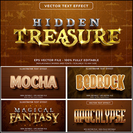 7款创意艺术字3D立体艺术字文本样式矢量模版69