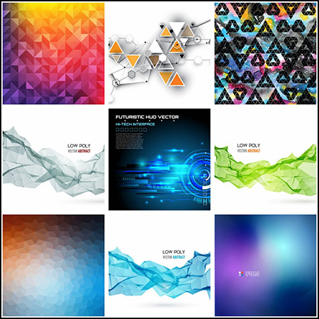 25款现代科技多边形抽象背景蚂蚁素材网矢量模板精选