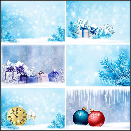 9款圣诞节蓝色背景蚂蚁素材网矢量素材精选