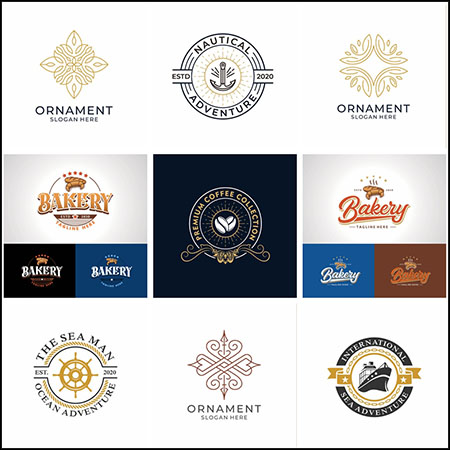 13款甜品店蛋糕房航海企业LOGO标志蚂蚁素材网矢量素材精选