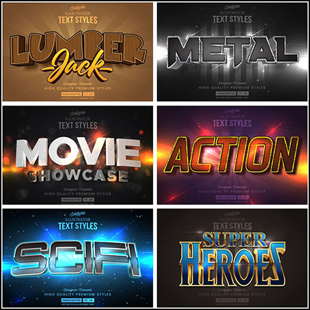 8款创意艺术字3D立体艺术字文本样式矢量模版82