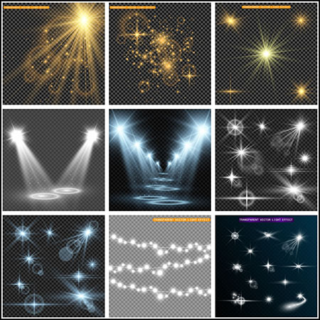 11套耀眼的灯光光斑光晕聚光灯光圈蚂蚁素材网矢量模板精选