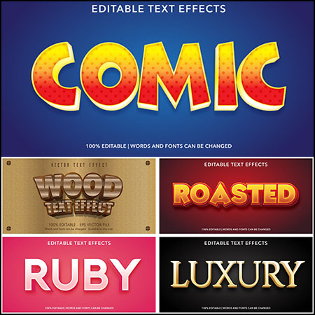 8款创意艺术字3D立体艺术字文本样式矢量模版91