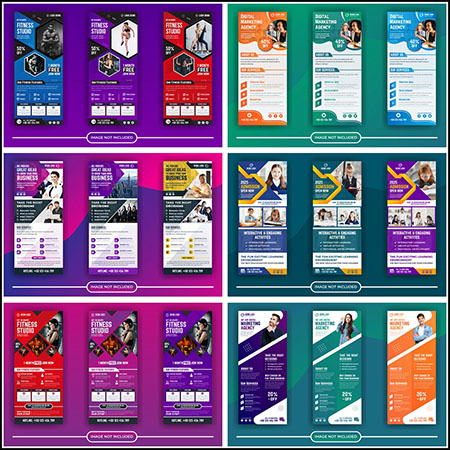 8套24款企业宣传横幅易拉宝展板蚂蚁素材网矢量模板精选