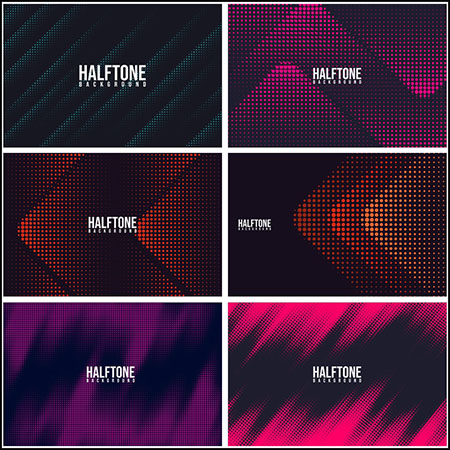 7款渐变抽象几何半色调背景蚂蚁素材网矢量素材精选