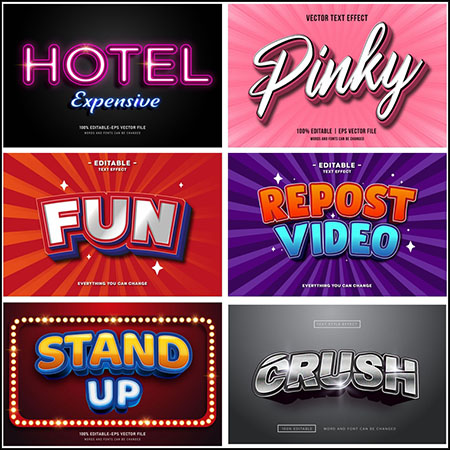 11款创意艺术字3D立体艺术字文本样式矢量模版105