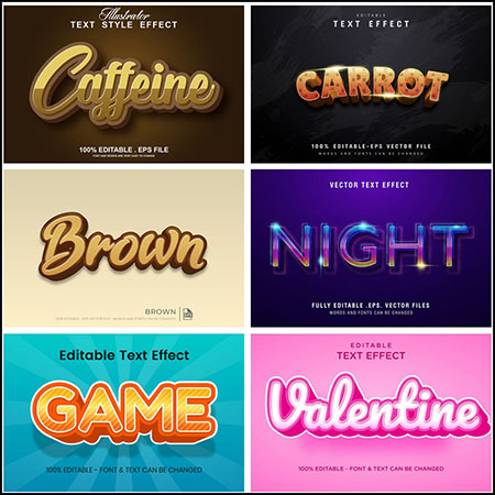 8款创意艺术字3D立体艺术字文本样式矢量模版106