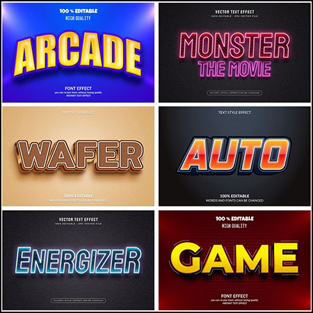 8款创意艺术字3D立体艺术字文本样式矢量模版109