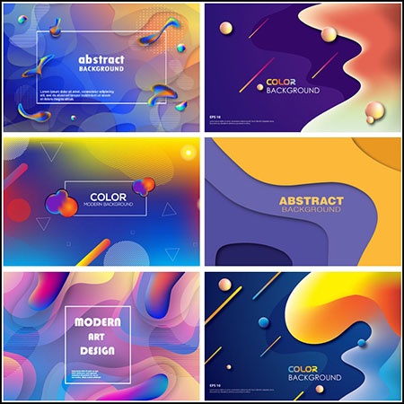 9款孟菲斯彩色几何抽象背景蚂蚁素材网矢量模板精选