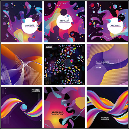 7款梦幻渐变液态炫彩抽象背景蚂蚁素材网矢量素材精选