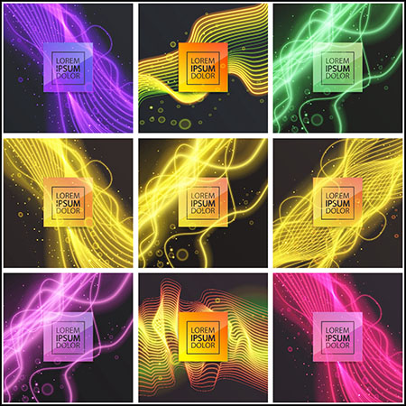 13款网状彩色线条发光背景蚂蚁素材网矢量素材精选