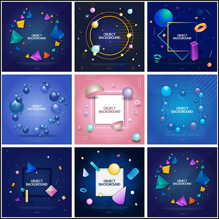 8款时尚渐变几何电商banner蚂蚁素材网矢量背景精选