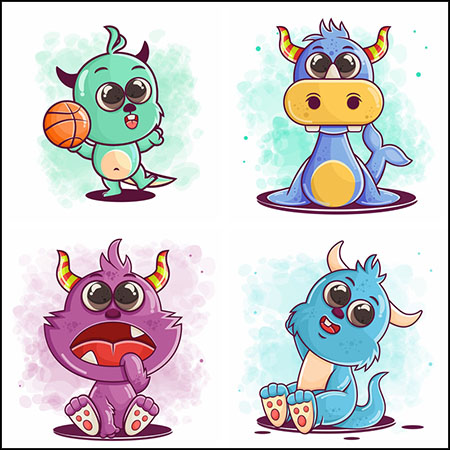 6款可爱卡通动物蚂蚁素材网矢量插图精选