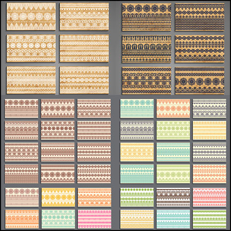 7套民族风欧式花纹图案蚂蚁素材网矢量模板精选