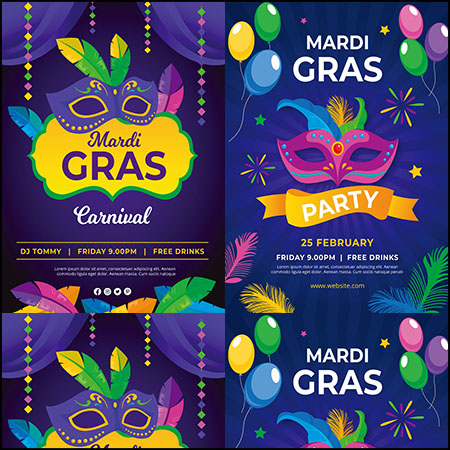 2款万圣节狂欢节化妆舞会宣传海波蚂蚁素材网矢量模板精选