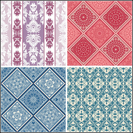 5款欧式无缝花纹背景图案蚂蚁素材网矢量素材精选