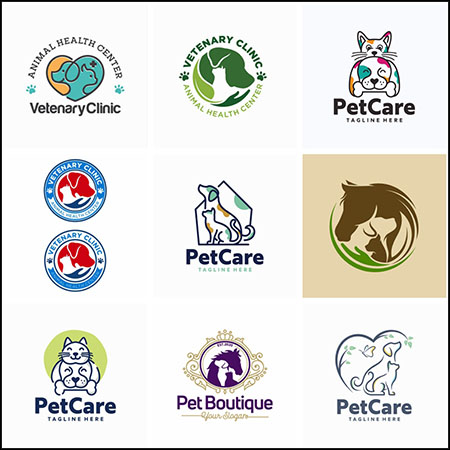 9款小狗宠物护理宠物店LOGO标志蚂蚁素材网矢量标志精选