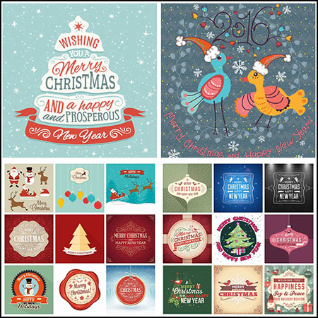 24款新年圣诞节插图蚂蚁素材网矢量素材精选