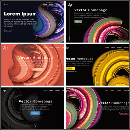 7款油彩涂抹抽象主页背景蚂蚁素材网矢量模板精选