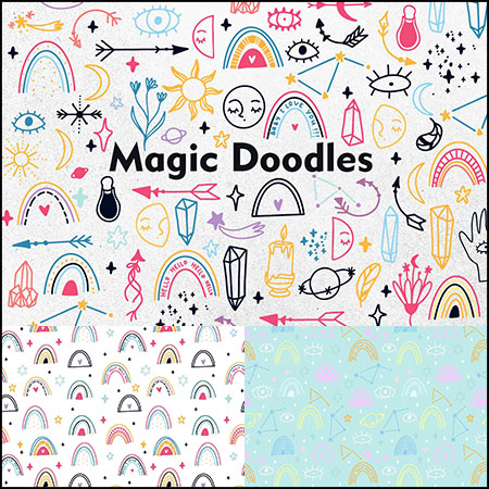 70+手绘魔法涂鸦JPG/PNG/EPS/AI蚂蚁素材网矢量素材精选