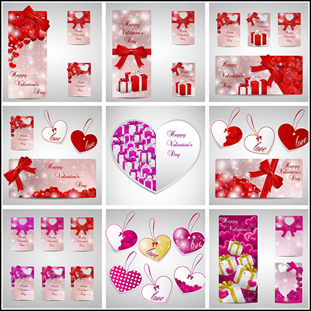14套情人节卡片标签爱心剪贴画蚂蚁素材网矢量素材精选