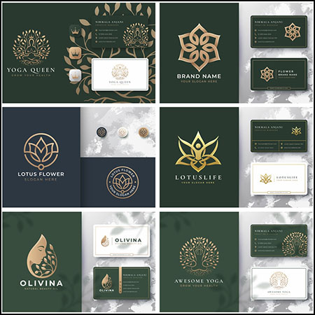 6款女性瑜伽养生LOGO标志蚂蚁素材网矢量图标精选