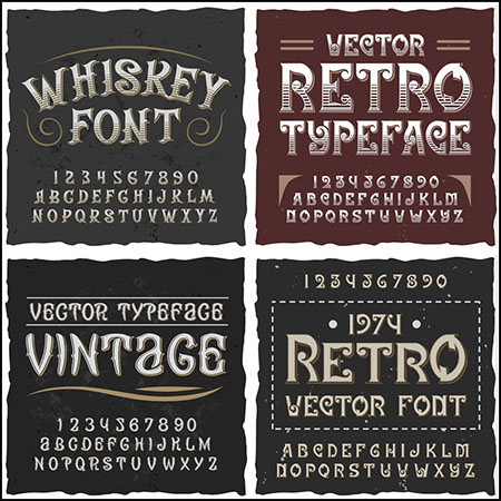 4套创意英文字母和数字艺术字蚂蚁素材网矢量素材精选