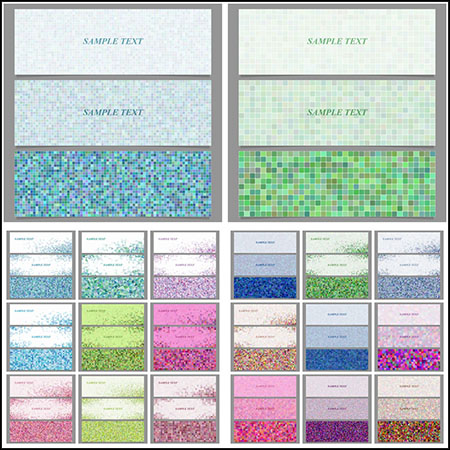 30套马赛克格子像素横幅背景蚂蚁素材网矢量素材精选