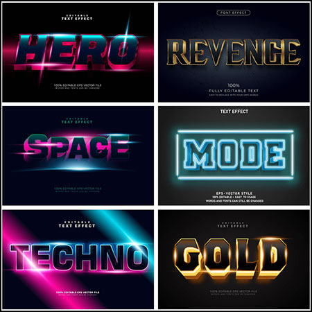 7款创意艺术字3D立体艺术字文本样式矢量模版143