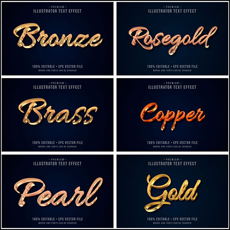 6款创意艺术字3D立体艺术字文本样式矢量模版151