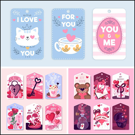 18款浪漫情人节元素吊牌标签蚂蚁素材网矢量素材精选