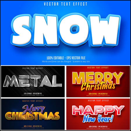 9款创意艺术字3D立体艺术字文本样式矢量模版155