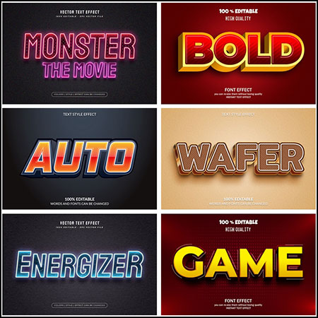 8款创意艺术字3D立体艺术字文本样式矢量模版158