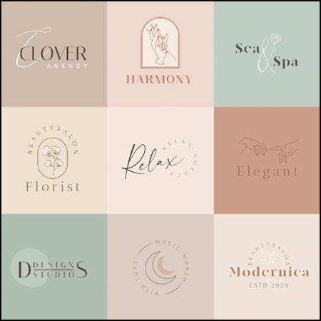 9款美容养生SPA标志蚂蚁素材网矢量图标精选集