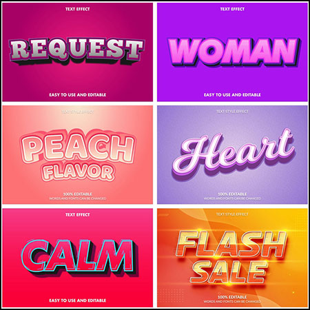 8款创意艺术字3D立体艺术字文本样式矢量模版159