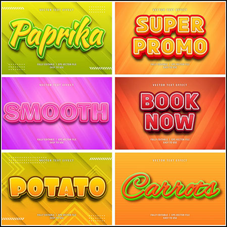 7款创意艺术字3D立体艺术字文本样式矢量模版164