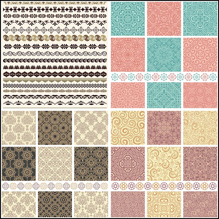 5套花纹图案无缝纹理背景蚂蚁素材网矢量素材精选