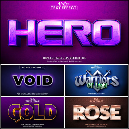 7款创意艺术字3D立体艺术字文本样式矢量模版170