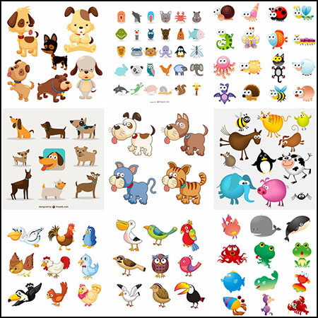 18套可爱卡通动物剪贴画蚂蚁素材网矢量素材精选