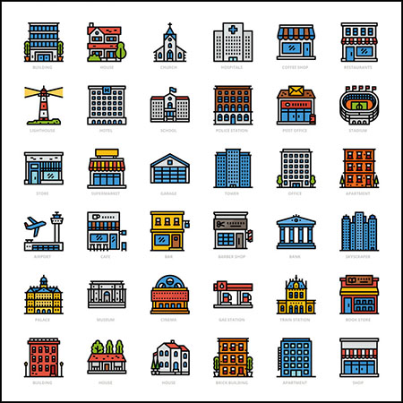 36款建筑房地产ICONS图标蚂蚁素材网矢量素材精选